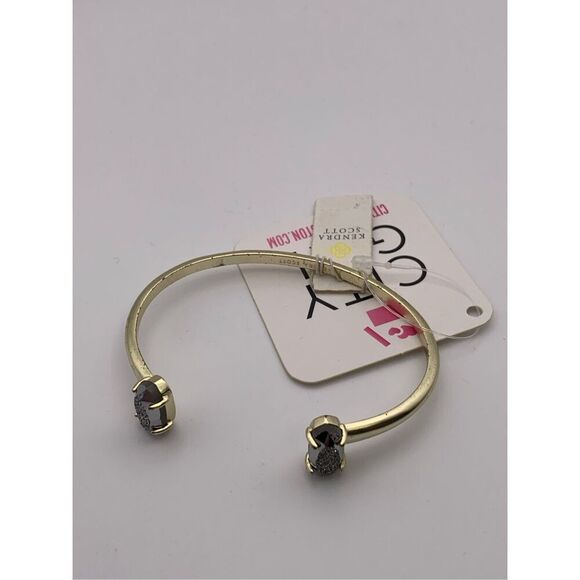 Kendra Scott Womens Gold Edie Platinum Drusy Stone Adjustable Cuff Bracelet NWT - Picture 8 of 8